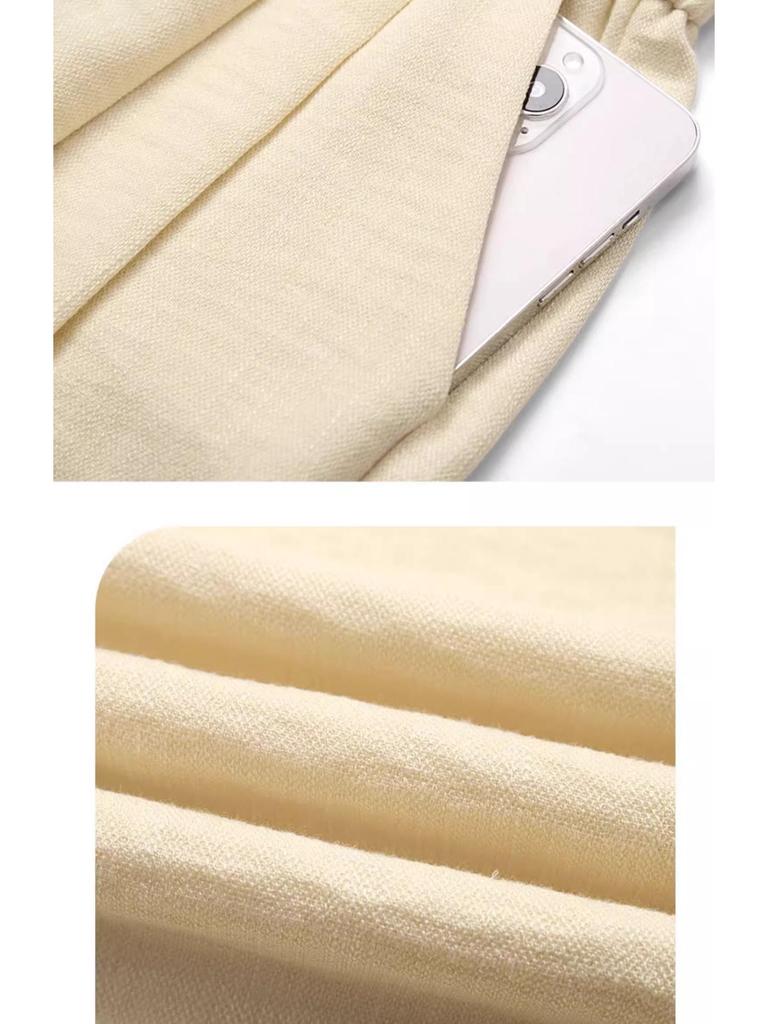 Spring/Summer 2025 Yamamoto Women's Textured Wide-Leg Draped Pants - Cool, Fashionable, Straight-Leg Design