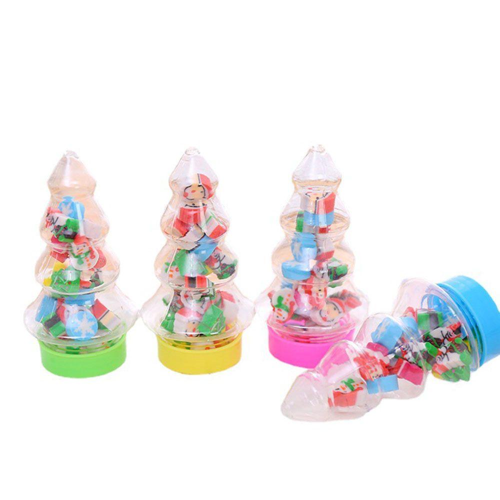 Eraser School Office Supplies Cute Merry Christmas Erasers Novelty Santa Tree Mini Rubber Set