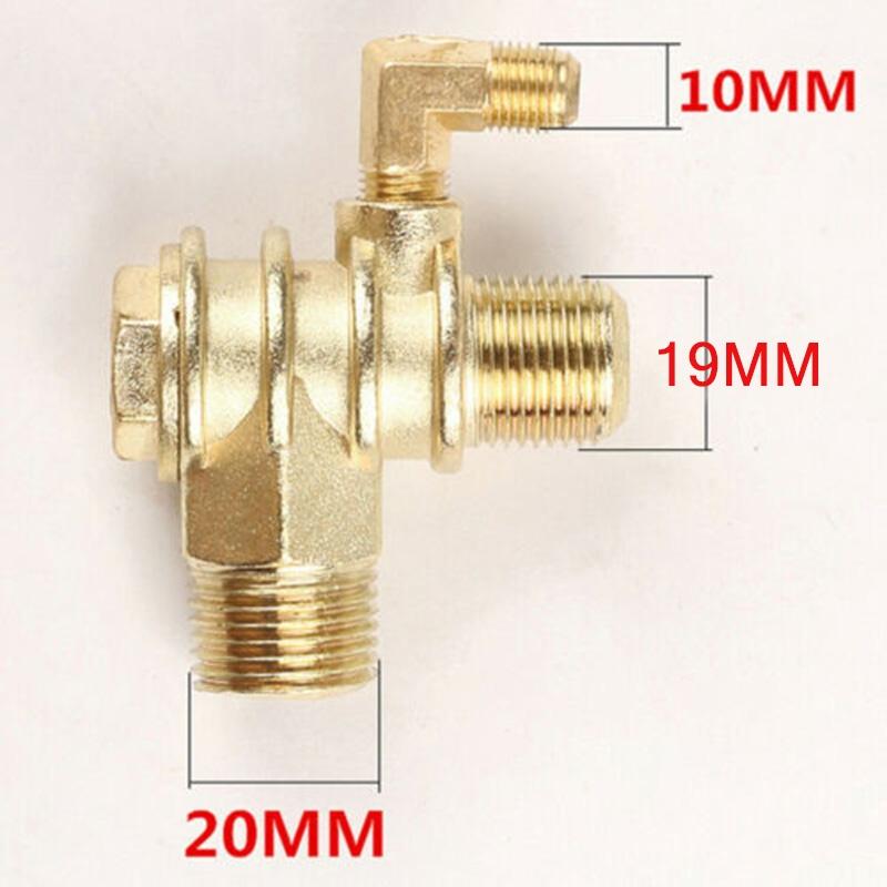 Air Compressors Check Valve Tools Equipment 3-Port 20*19*10mm Male-Threaded