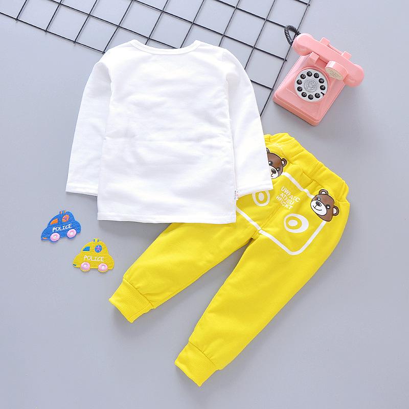 Kids' Korean Style Cartoon 3-Piece Set: Long Sleeve Sweatshirt, Jacket, and Pants for Boys - Perfect for Autumn and Spring.