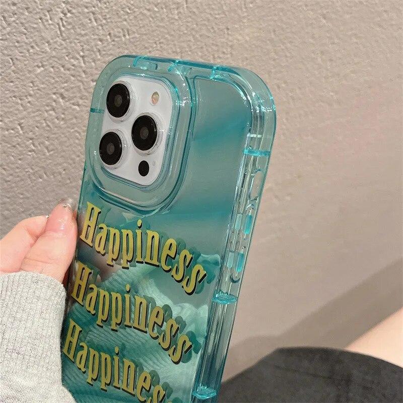 Fashion Letter Phone Case For iPhone 11 Case iPhone 14 Pro Max 13 12 Pro XS Max XR 7 8 Plus SE Shockproof Soft Clear Laser Cover