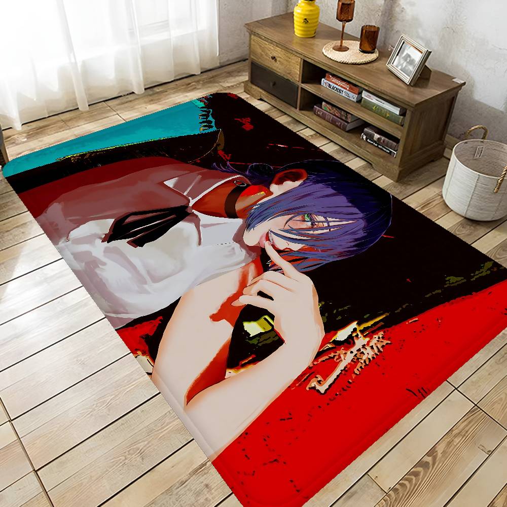Popular Action Anime C-Chainsaw M-Man R-Reze A-Arc Floor Mat Cheaper Anti-slip Modern Living Room Balcony Printed Bedside Mats