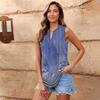 Damen Lässig V-Ausschnitt Locker Einfarbig Ärmellos Top T-Shirt Sommer Tanktops für Damen Tank Camisole Ärmellos Basic Einfarbige Tops