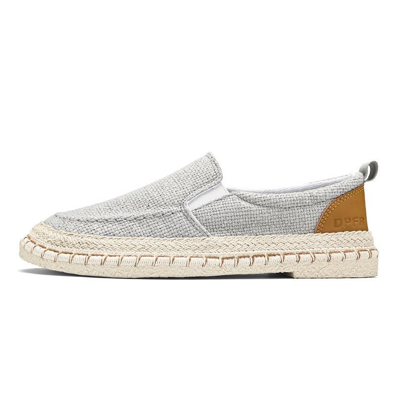 Linen shoes men's 2025 new summer breathable casual one-pedal lazy shoes thin street men's trendy shoes