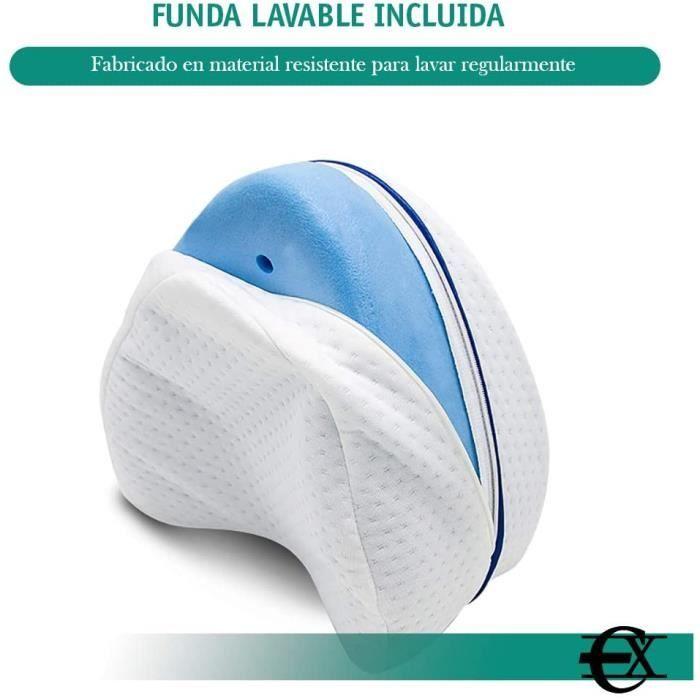 Coussin entre les jambes - Modèle ergonomique - Mémoire de forme - Taie lavable - Hypoallergénique