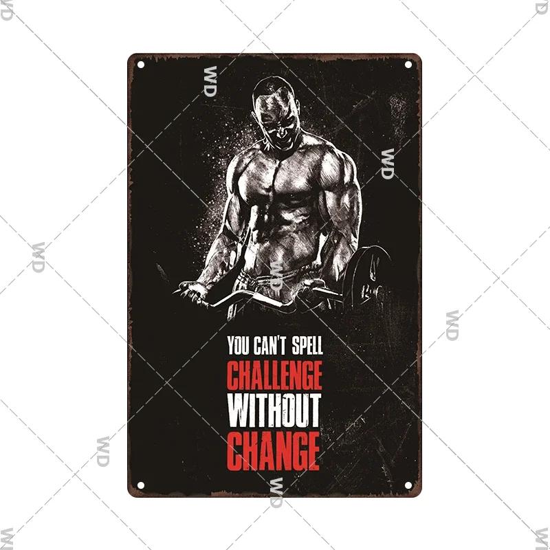 Gym Retro Metal Tin Sign Fitness Funny Vintage Iron Poster Exercise Motivation Quote Home Bar Pub Garage Man Cave Decor Gifts