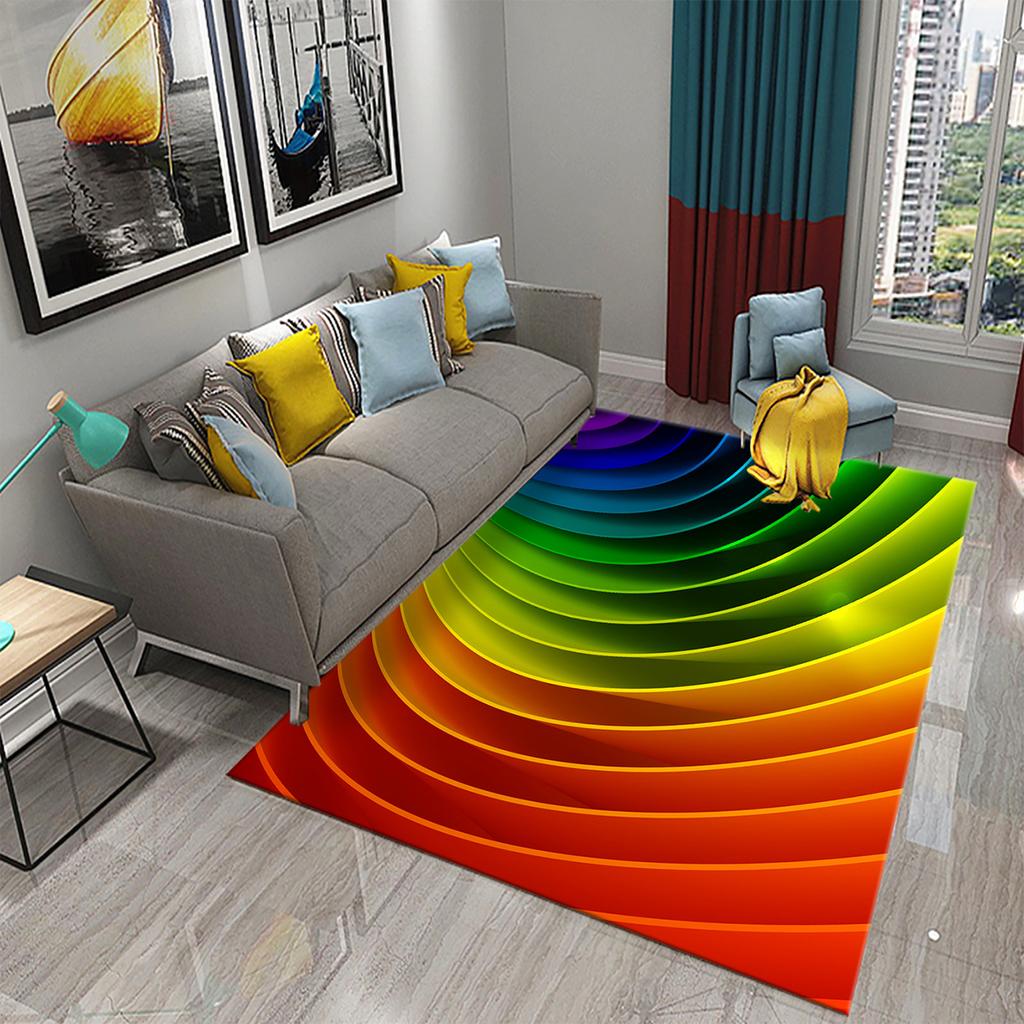 Colorful Rainbow Carpet for Bathroom Living Room Bedroom Kitchen Entrance Rug Soft Non-Slip Carpet Home Decoration Floor Mat