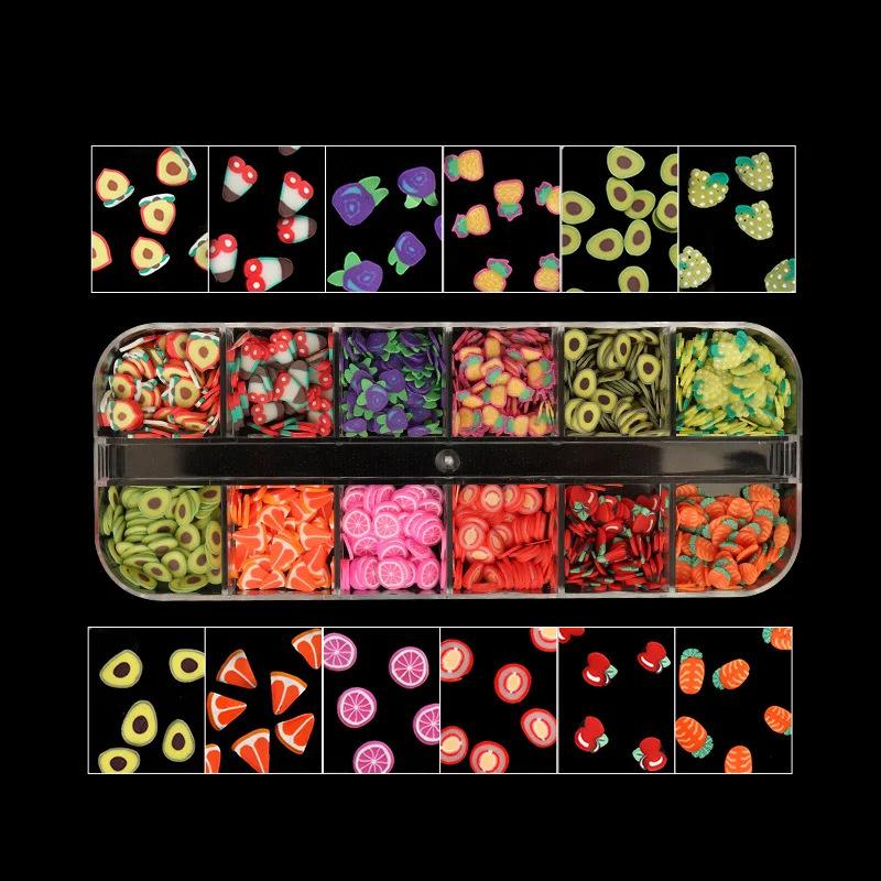 Nail Art Soft Pottery Sheet Set Nail Art Sequins Soft Pottery Sheet 12 Grid 6 Grid Set Nail Art Trinkets Mixed