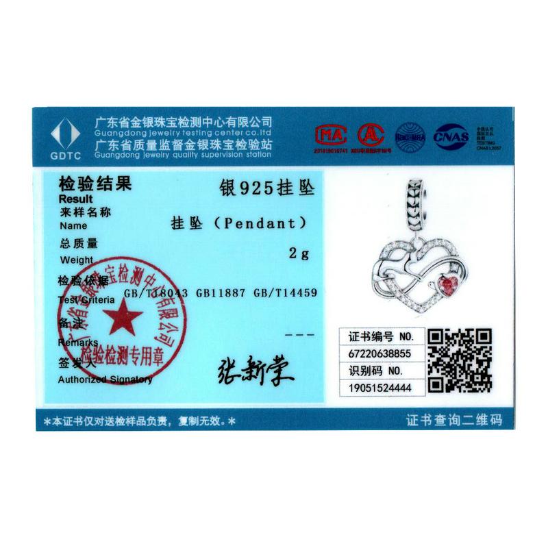 WOSTU 925 Sterling Silver Cute Heart Cat Pendant Charm Beaded for Women Fit Original DIY Bracelet Necklace Jewelry Gift