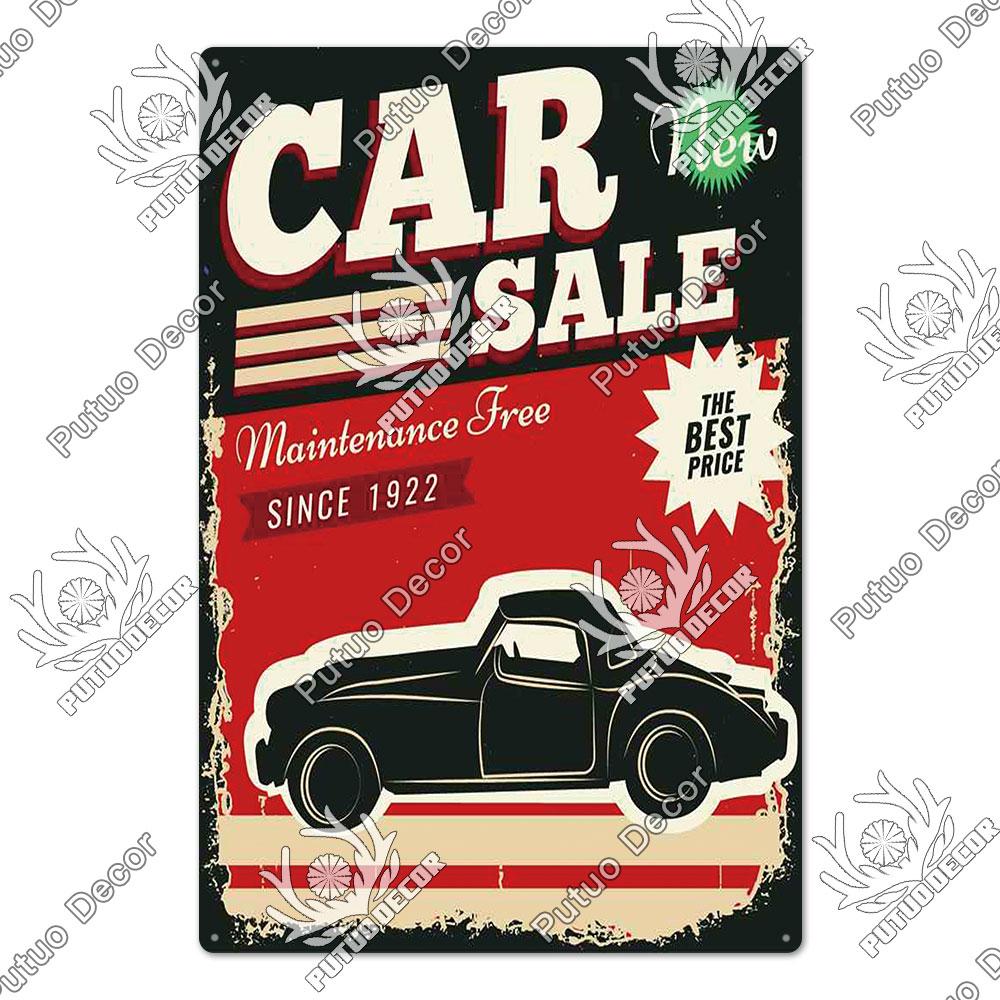 Decor Tire Shop Vintage Tin Sign Plaque Metal Iron Plate Wall Adornment for Garage Gas Station Car Sale Repair Poster
