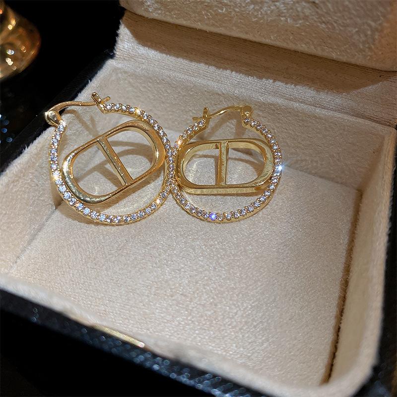 European and American Simple Geometric Beanie Stud Earrings Personalized Trend Earrings Metal Cold Wind Earrings Women