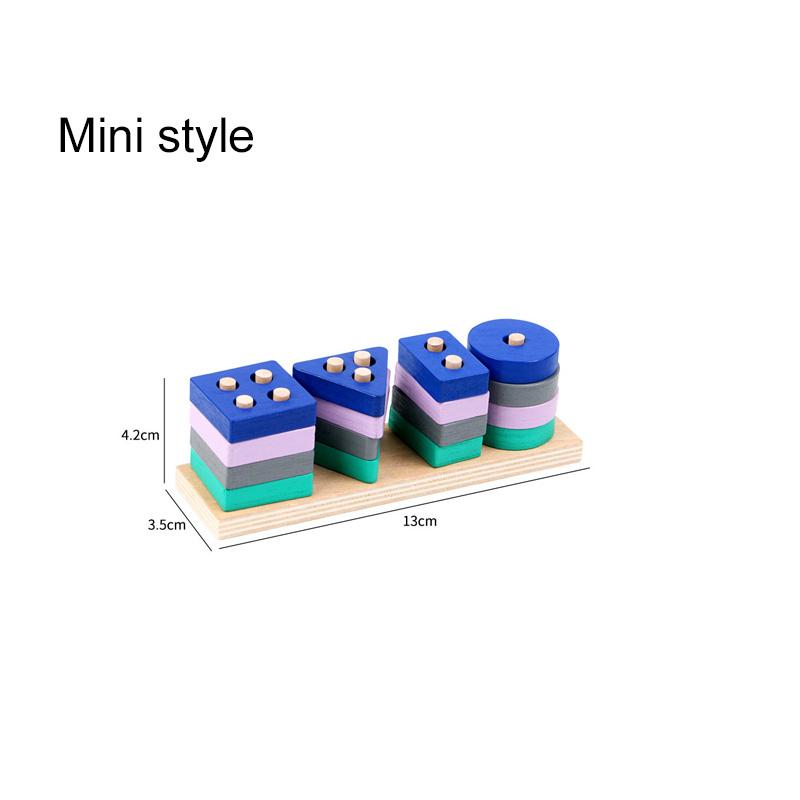 Children Wooden Toys Clock Rainbow Tower Caterpillar Around Beads Shape Matching Kids Montessori Early Education Toy TMZ