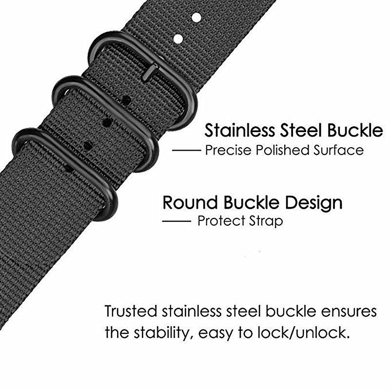 For Samsung Galaxy Watch 5 40mm/44mm/Watch 5 Pro 45mm/Watch4 40mm/44mm Nylon Watch Band Three Loops Adjustable Strap Replacement