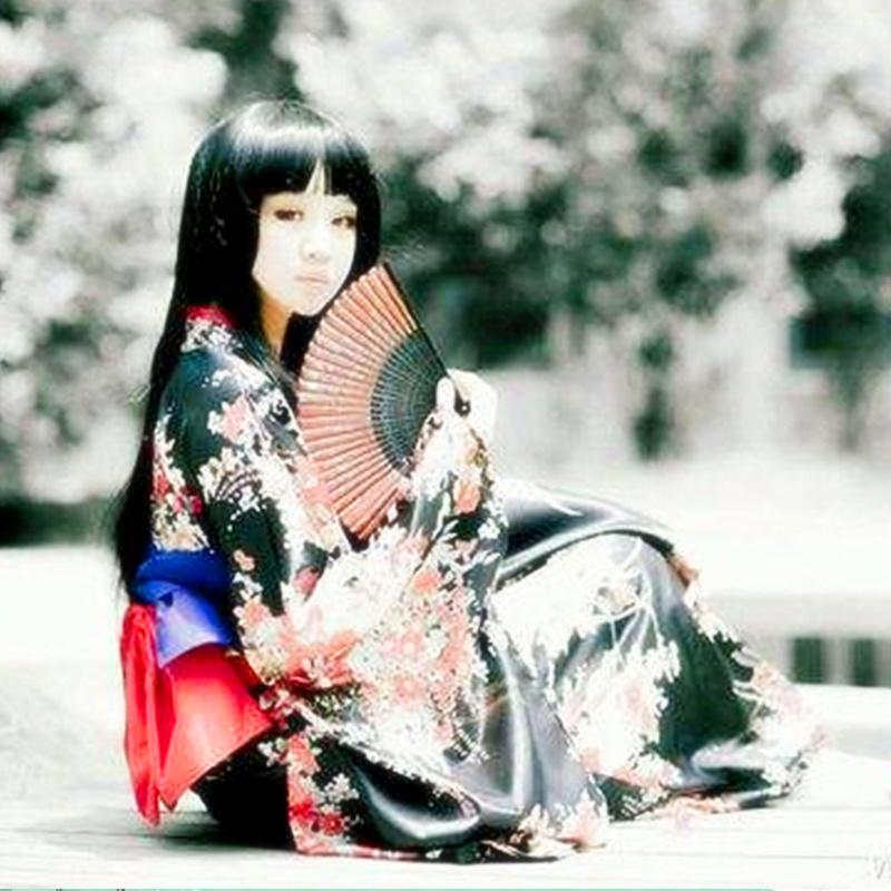 Newest Anime Jigoku Shoujo Mioyosuka Cosplay Kimono Black Floral Japanese Kimono Dresses For Women Plus