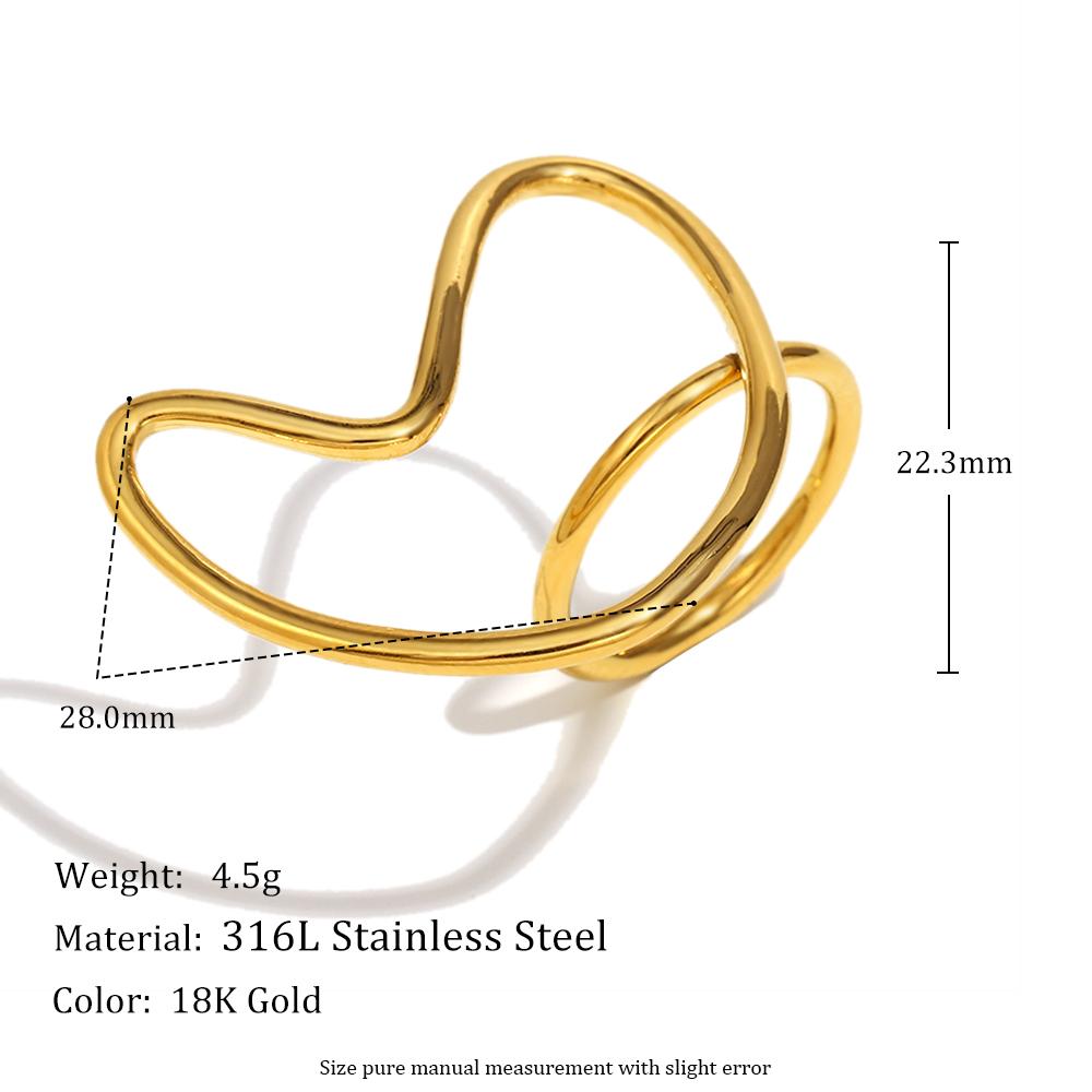 

MamacitaSlay Creative 316L Stainless Steel Heart Ring Anniversary Waterproof Jewelry Women s Unique 18K Gold Plated Ring Gift 8 золотий