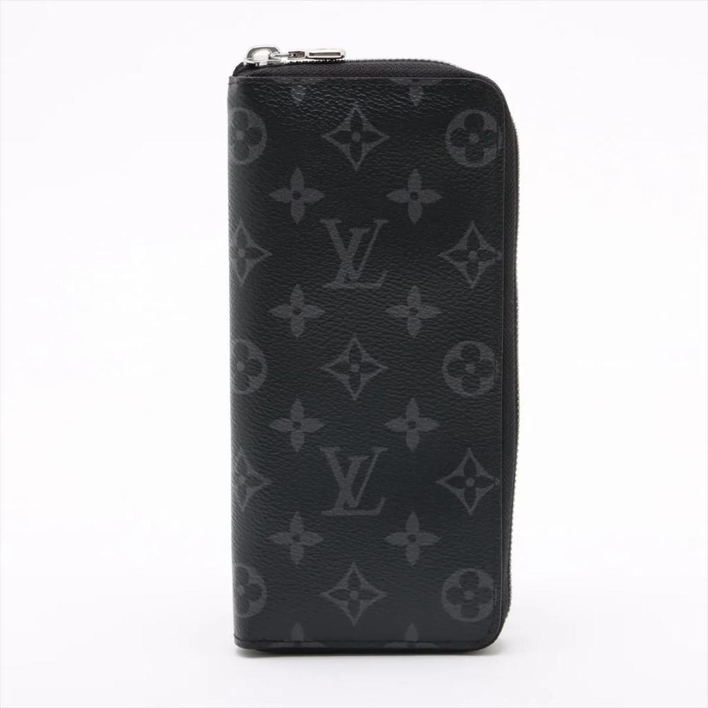 Used Louis Vuitton Monogram Eclipse Zippy Wallet Vertical M62295