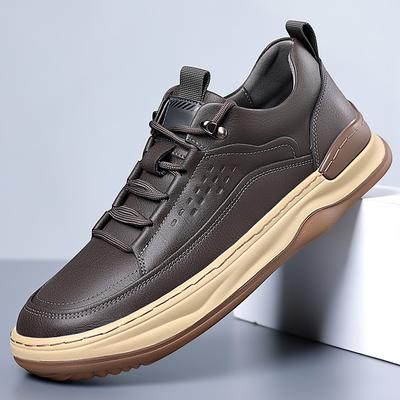 Neuankömmling Leder-Sneakers Freizeit-Spaziergang Herren Outdoor-Schuhe Weich besohlte Casual-Wanderschuhe Rutschfestes Bergsteigerschuhwerk