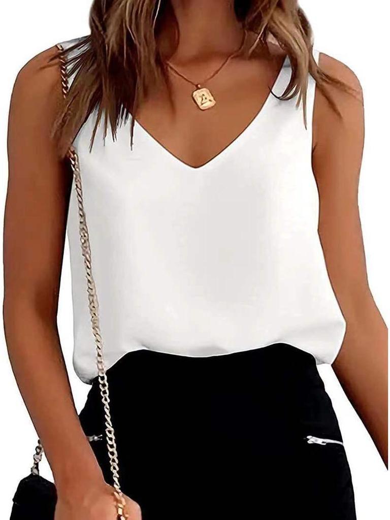 Dámská hedvábná saténová košilka pro rok 2024 – sexy, protiskluzová, měkká vesta s popruhem přes rameno