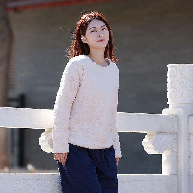 

Зимняя хлопково-льняная женская новая стеганая теплая маленькая куртка с хлопковой набивкой женская литературная с круглым вырезом ромбовидная короткая куртка с хлопковой набивкой average size бежевый