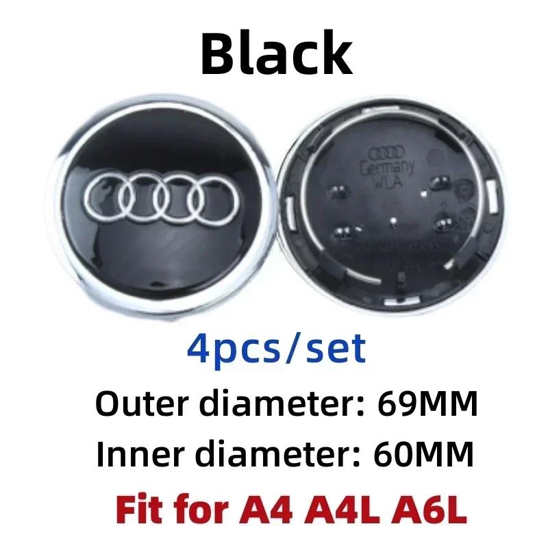 For 6npvc 60/61/68/69/77MM 4pcs Car Wheel Center Hup Cap Cover A4 A6L A7 A8 A3 A5 A6 S3 S4 Q3 Q5 Q5L Q7 Modification npvc6