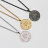 Trend Kabbalah Amulet Seven Archangel Seal Stainless Steel Furnace Real Gold Electroplated Pendant Necklace