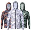 Men's Camouflage Sun Protection Hooded Fishing Jacket - Breathable, Long Sleeve, Anti-Mosquito.