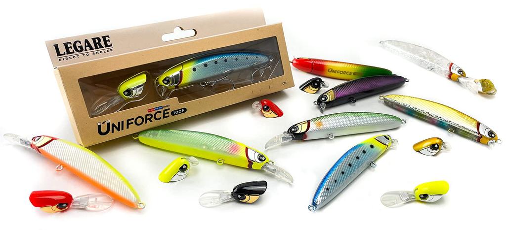 One Two LEGARE UNIFORCE100F Sea Bass Minnow Lure, Actions! (Sparkling Clear)