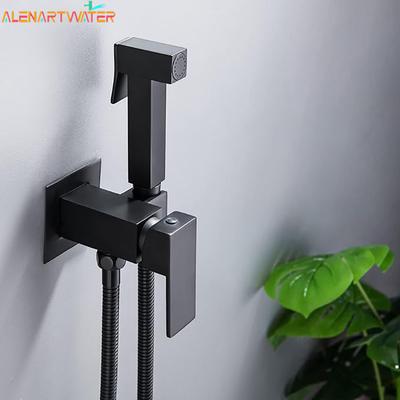 ALENARTWATER Bathroom Black Bidet Faucet Shower Tap Cold Hot Water Mixer Crane Sprayer Head Tap Toilet Faucets