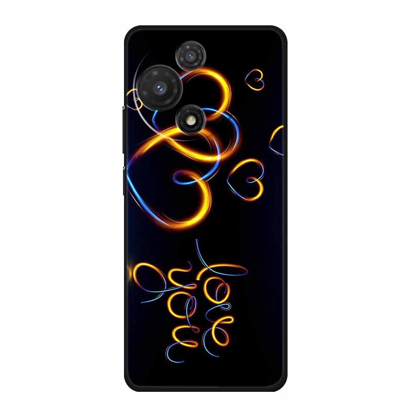 For TCL 605 Case Fashion Flower Protective Black Silicone Soft TPU Back Cover Case For TCL 60 5G 60 SE Case 60SE Coque Funda Bag