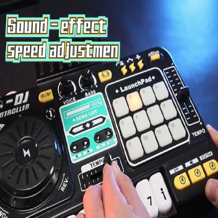 Interactive DJ Mixer Set Music Instrument Toy For Toddler Phone Connectivity 12 Sound Effects Musical Education Toy