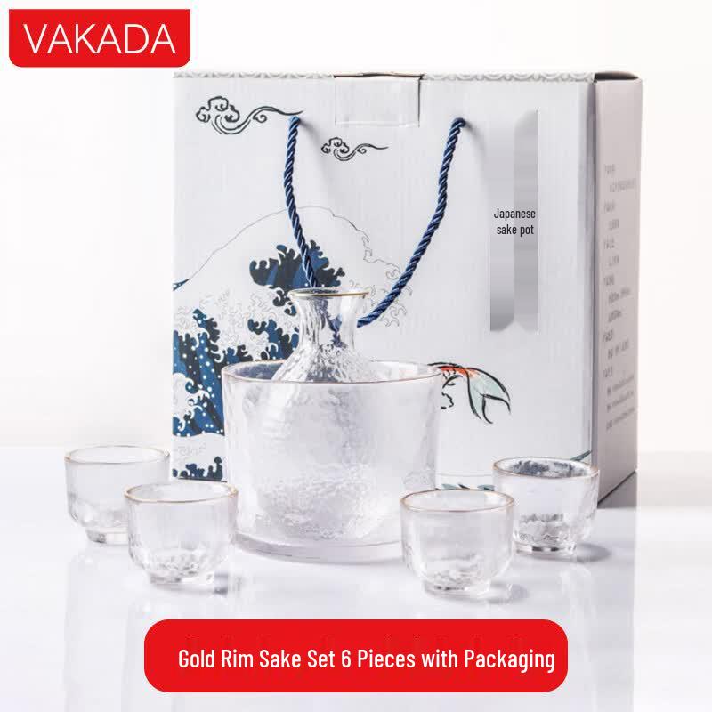VAKADA Glass Sake & Warm Wine Set