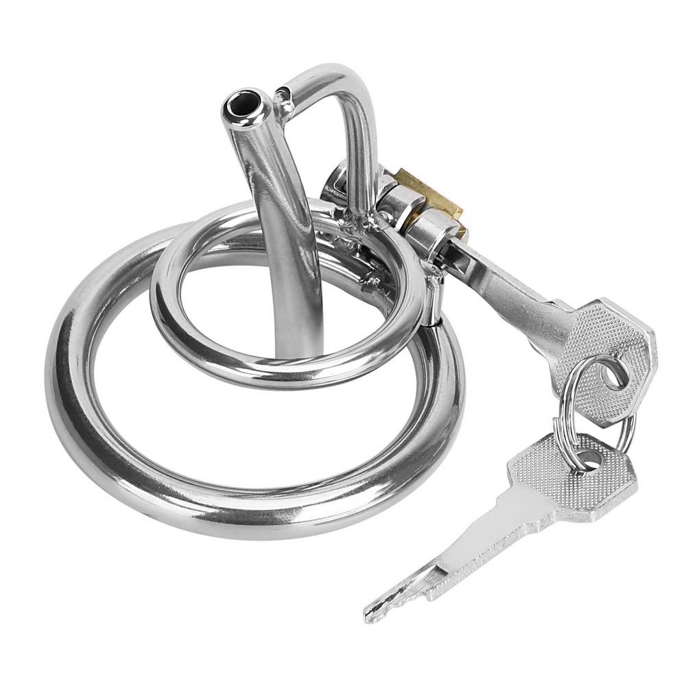JIUAI Stainless Steel Urethral Sounding Two Penis Rings for Men Cock Plug Delay Lock Chastity Cage Medical Sex Toy Male Masturbator