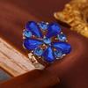 Small niche design, exaggerated personality, big flower index finger ring style, high-end scarf buckle, trendy opening ring for women