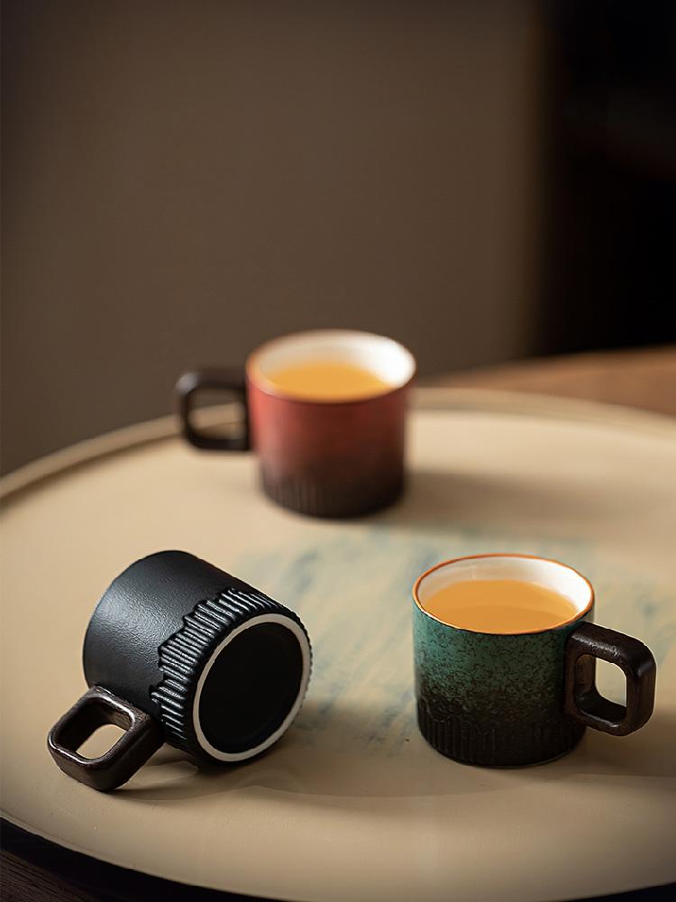Ceramic Cup Small Household Coffee Cup Tea Cup Kung Fu Tea Set Tea Cup Single Cup With Handle 60ml Small Capacity Cup