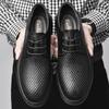 FashionBreathable Dress Shoes for Men Genuine Leather Business Shoes Formal Oxfords Footwear Summer Male Wedding Shoes Classic Loafers