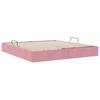 Ottoman Bed Frame with Storage Pink 160 X 200 Cm Velvet