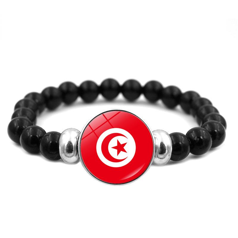 287 Länder Nationalflagge Druckknopf Elastisches Band Perlen Länderflagge Unabhängigkeitstag Perlen Schmuck Perlenarmband
