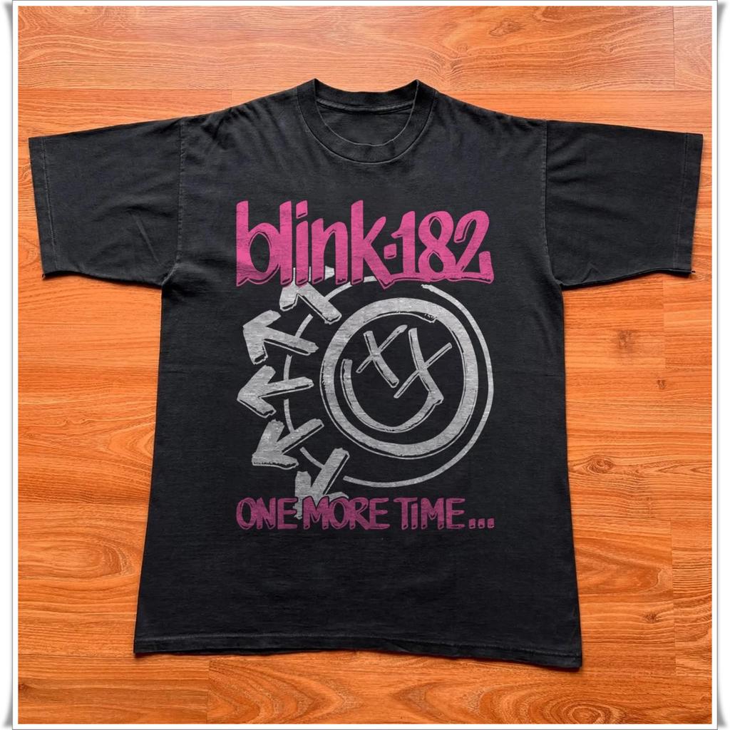 Rare Blink 182 One More Time Logo T-shirt, Unisex Black T-shirt, Size S-5XL