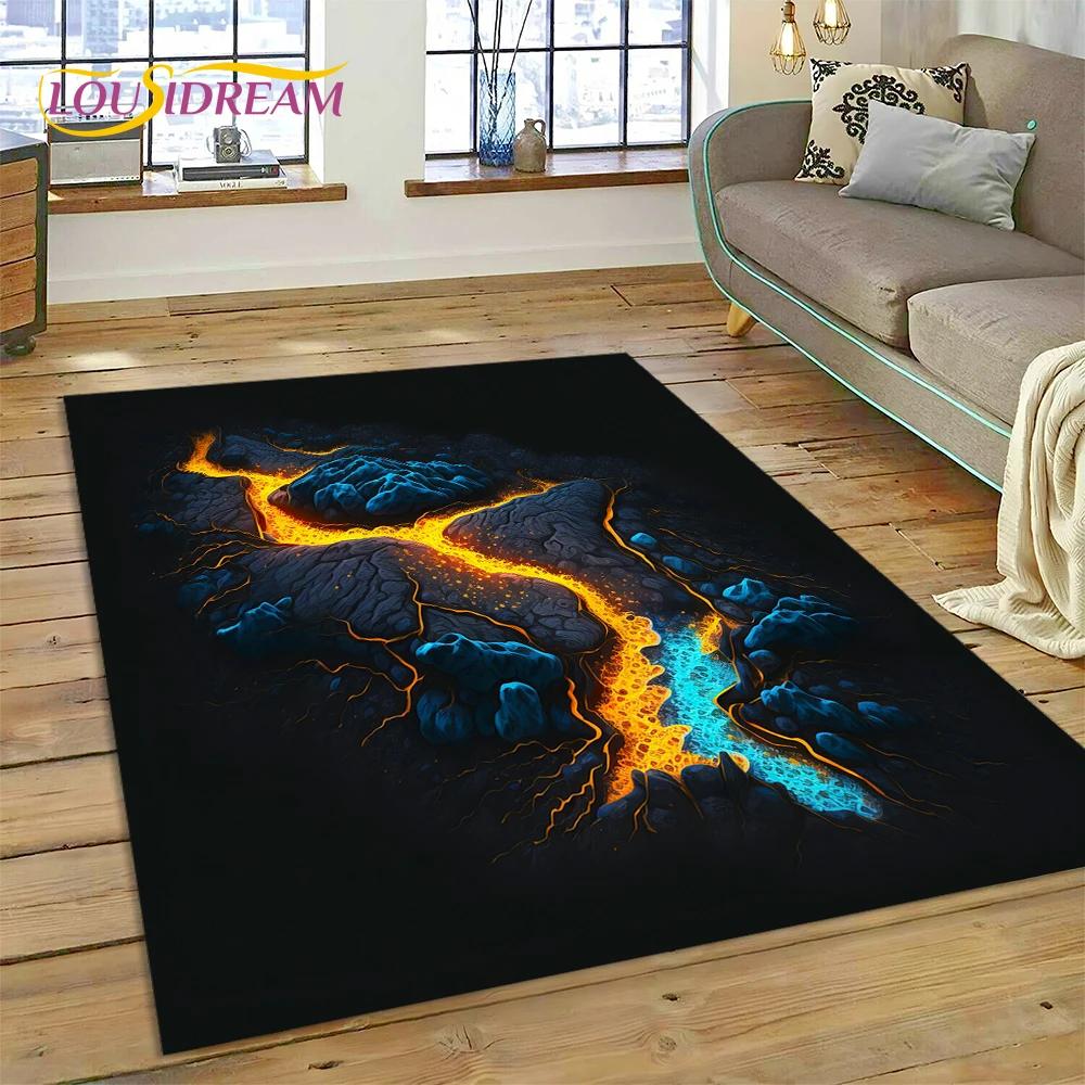 

Ковер Volcano 3D Lava Magma для гостиной, спальни, домашнего декора, напольный коврик, нескользящее украшение для дивана, кухонного коврика, подарок 40x60cm( 15x23in )