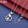 925 Sterling Silver Mode Smycken Rund AAA Zirkon Hjärta Hänge Halsband
