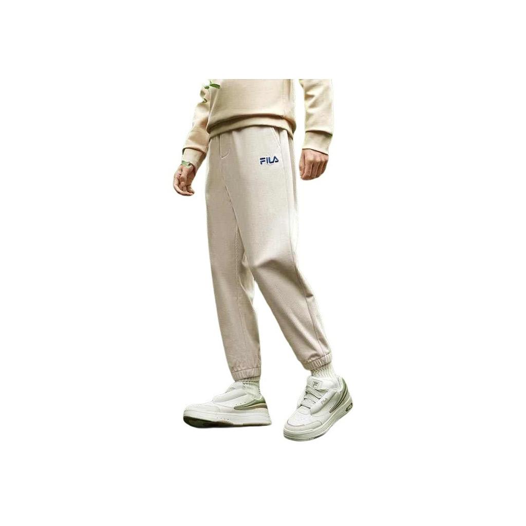 New FILA Casual Pants Men's Ecru F11M248603F-IV