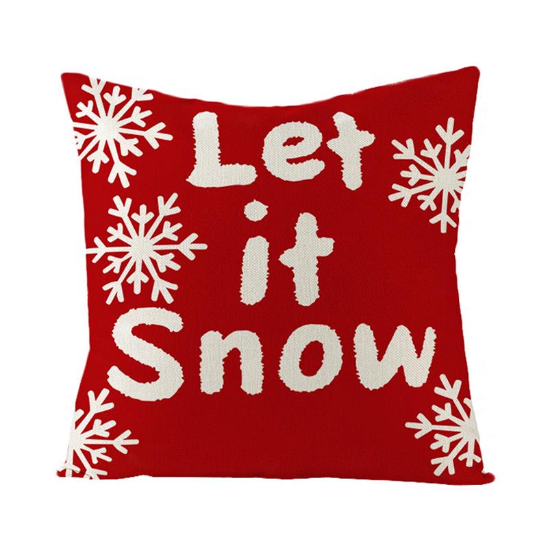 Home Christmas Decorative Pillowcase Bedroom Living Room Sofa Cushion Cover Santa Claus Elk Dwarf Printed