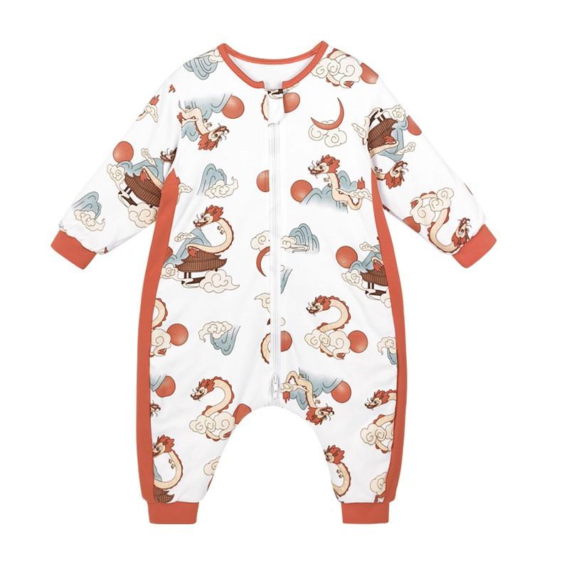 Kids Cotton Warm Sleeping Bag With Legs Winter 3-8 Years Old Toddler Sleepwear Anti-Kick Belly Protection