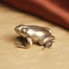 Solid Brass Vintage Frog Desktop Ornament Realistic Toad Topper Creative Wealth-Attracting Tea Pet Old Copperware Wholesale