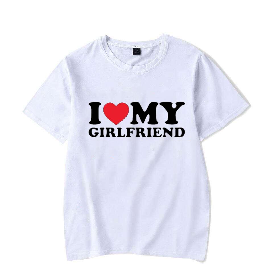 I Love My Girlfriend Print T Shirt Tees For Men Casual Loose Jogging Short Sleeve T Shirt For Summer Spring Summer Sport Tops