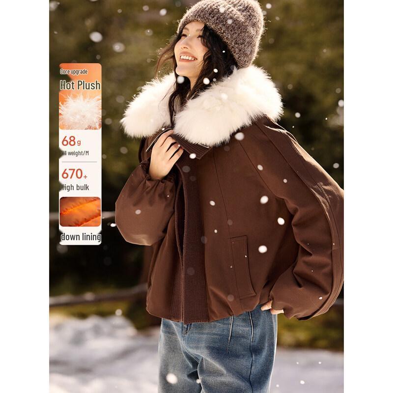 Женская съемная пуховая куртка XWI приталенного кроя с меховым воротником S