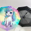 Rainbow Unicorn Automatic Opening/Closing Umbrella with Foldable Design, Outdoor Festival Gift for Fans Travel Daily Use1121114a