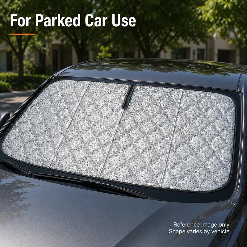 For Nissan NV200 -Fit 4-Layer Graphene Windshield Sunshade Reflective Gray-Silver Surface Helps Reduce Direct Sunlight