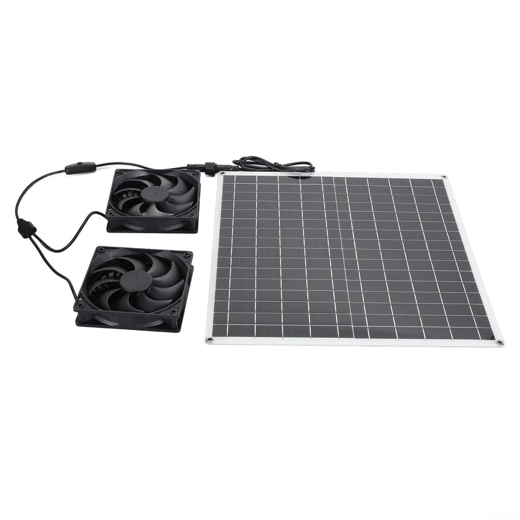 Solar Exhaust Fan High Efficiency Monocrystalline Solar Panel IP65 Waterproof 3000RPM Dual Solar Powered Exhaust Fan
