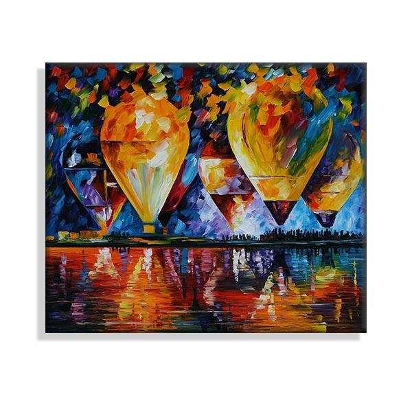 World Famous Street Scenery Canvas s Night Scene Canvas Picture European Oil Print for Living Room Wall Decor